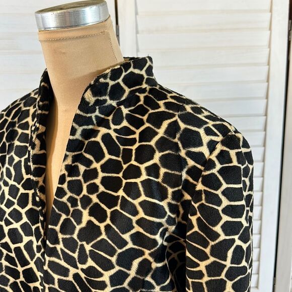 Elliott Lauren Luxurious  Short Jacket Size 4 Giraffe Animal Print - Picture 7 of 8